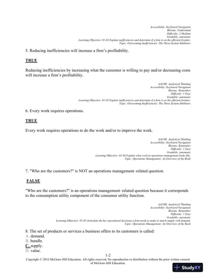 Operations Management, 1e (Mcgraw-hill Education Operations and Decision Sciences) 1st Edition Test Bank, page 3