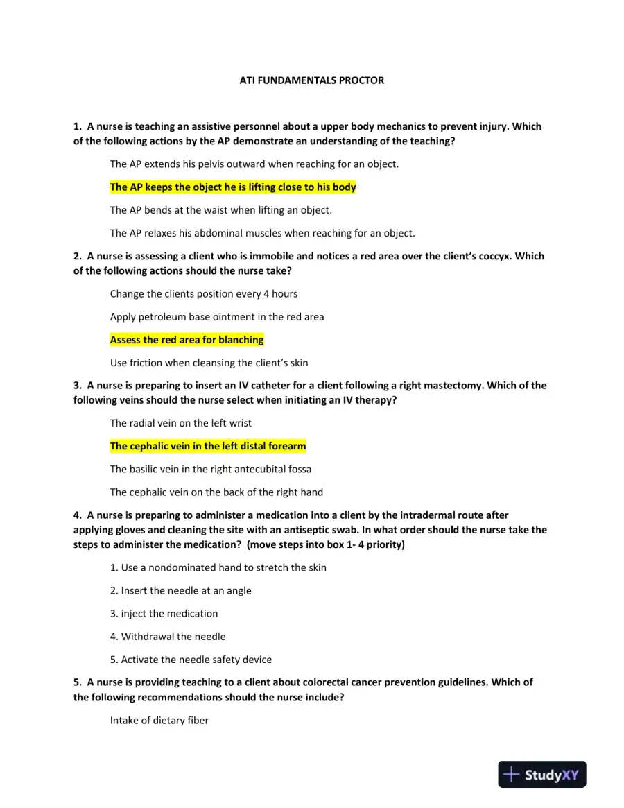 ATI Mental Health Proctored Exam with Answers (70 Solved Questions), page 3