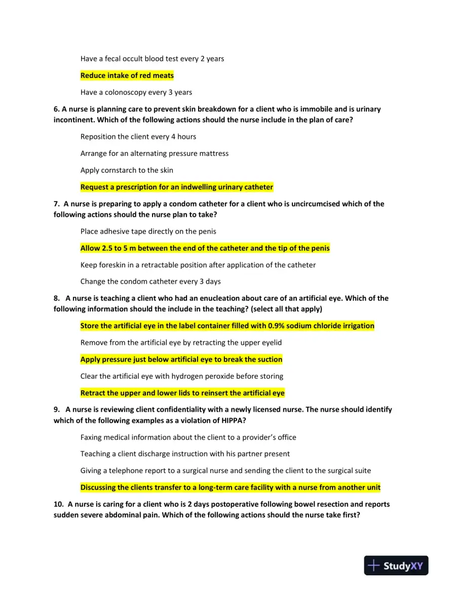 ATI Mental Health Proctored Exam with Answers (70 Solved Questions), page 4