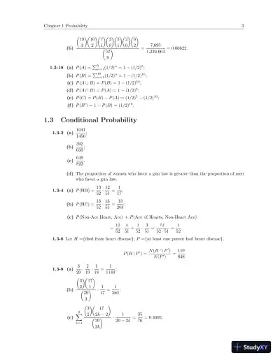 Solution Manual for Probability and Statistical Inference, 10th Edition - Page 7 preview image