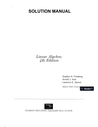 Solution Manual For Linear Algebra, 4th Edition - Page 1 preview image