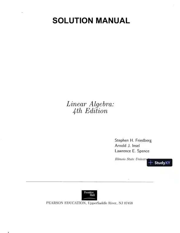 Solution Manual For Linear Algebra, 4th Edition - Page 1 preview image