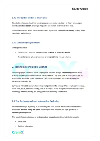 Sociology - Social Change and Movements - Page 4 preview image