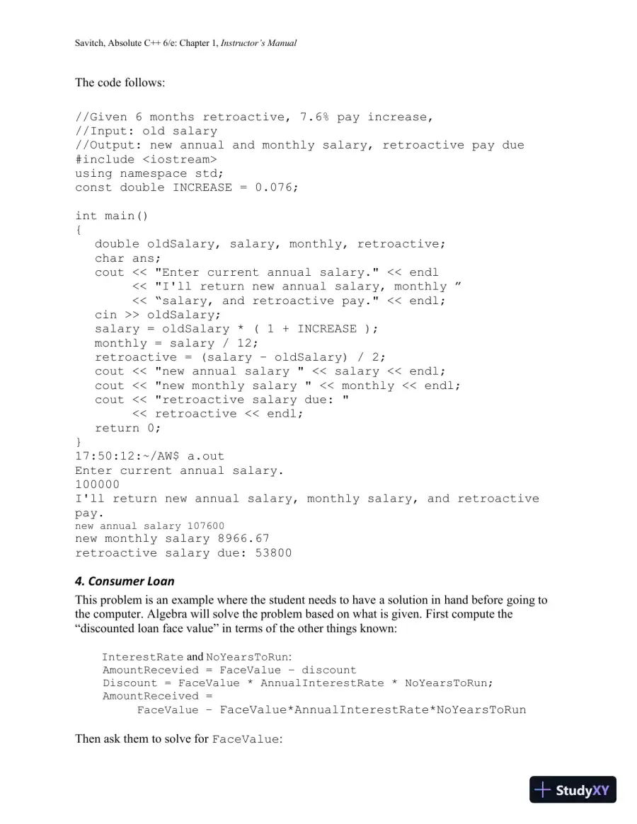 Solution Manual for Absolute C++, 6th Edition, page 11