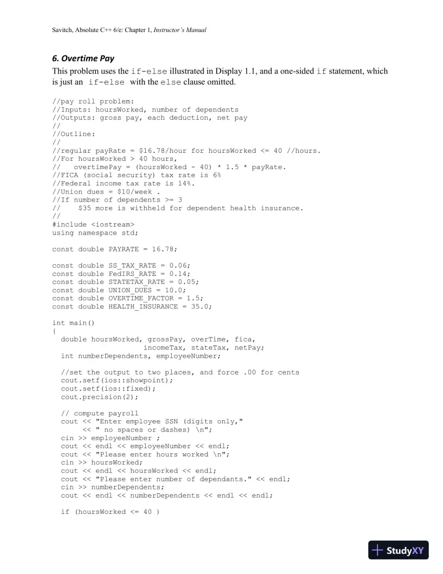 Solution Manual for Absolute C++, 6th Edition, page 13