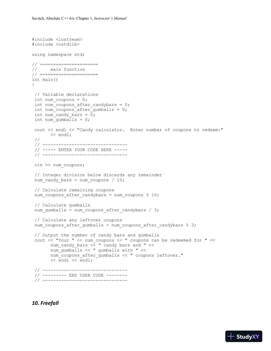 Solution Manual for Absolute C++, 6th Edition, page 19