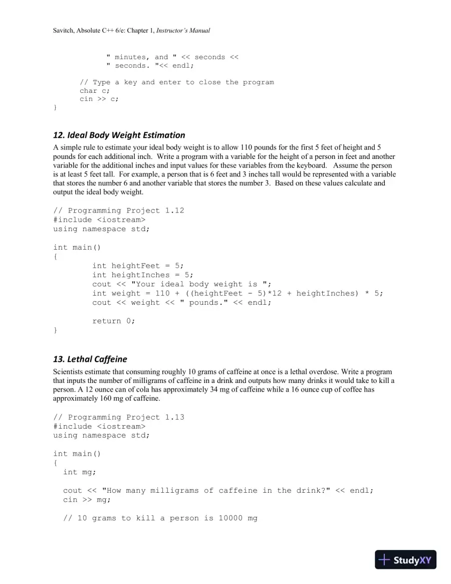 Solution Manual for Absolute C++, 6th Edition, page 21