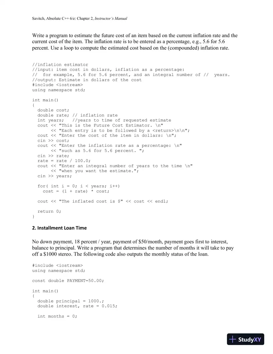 Solution Manual for Absolute C++, 6th Edition, page 28
