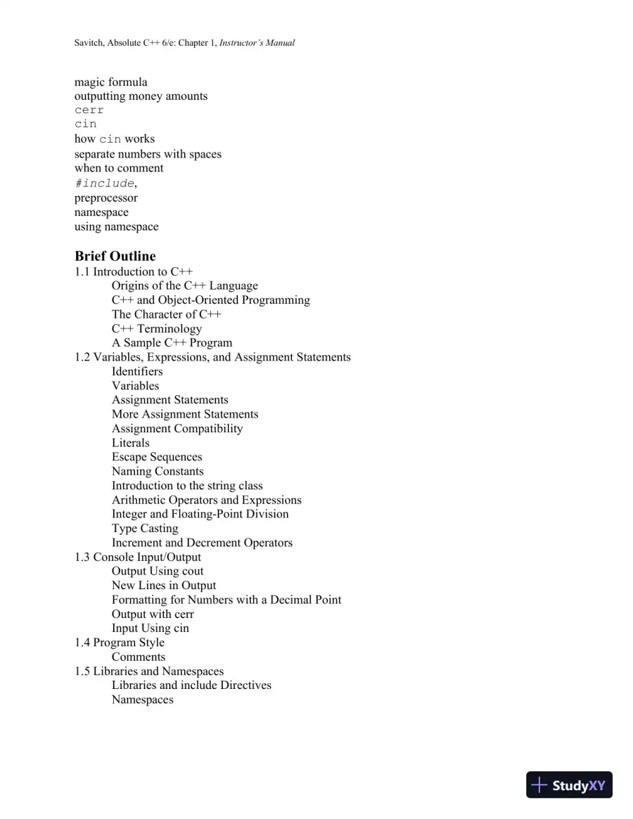 Solution Manual for Absolute C++, 6th Edition, page 3