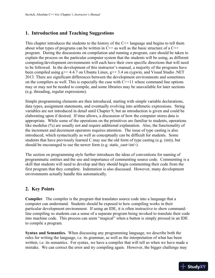 Solution Manual for Absolute C++, 6th Edition, page 4