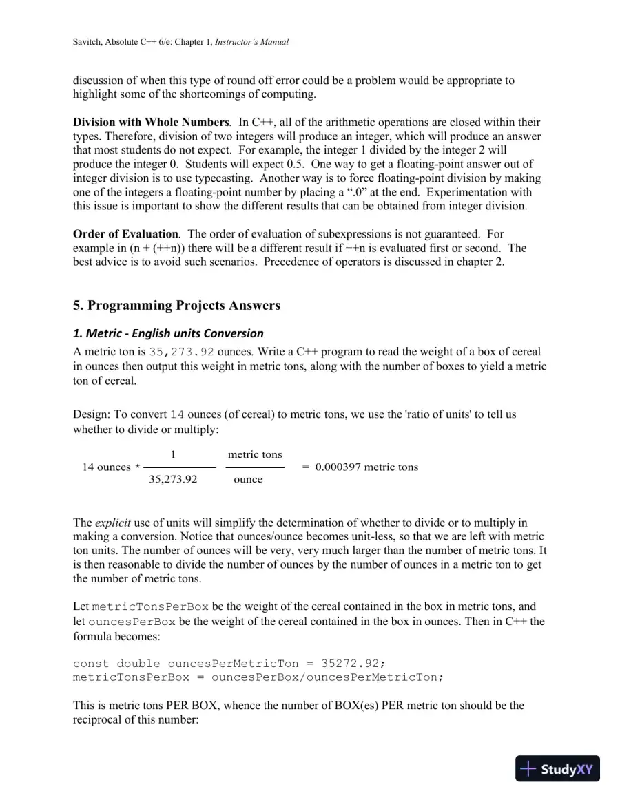 Solution Manual for Absolute C++, 6th Edition, page 7