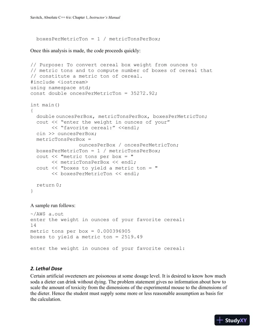 Solution Manual for Absolute C++, 6th Edition, page 8