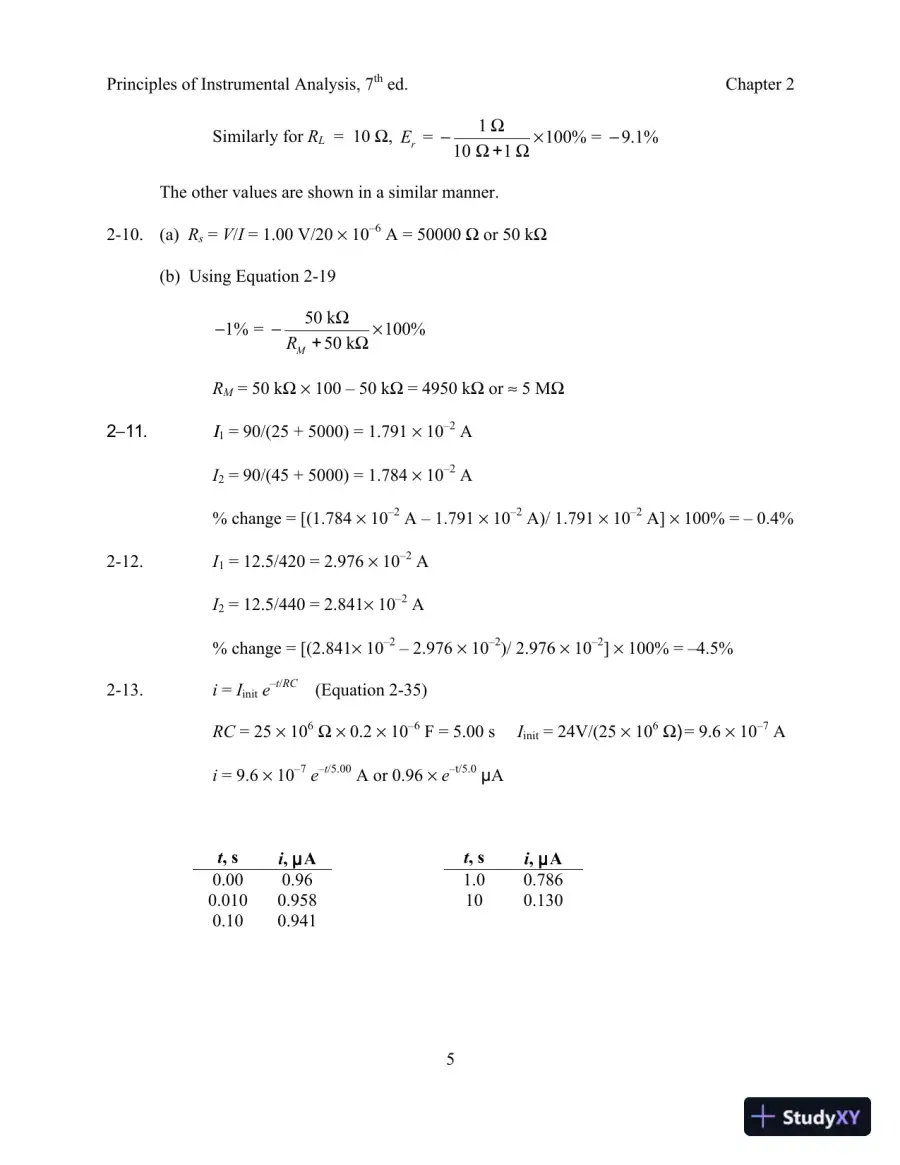 Solution Manual For Principles of Instrumental Analysis, 7th Edition, page 10