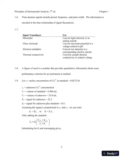 Solution Manual For Principles of Instrumental Analysis, 7th Edition - Page 3 preview image
