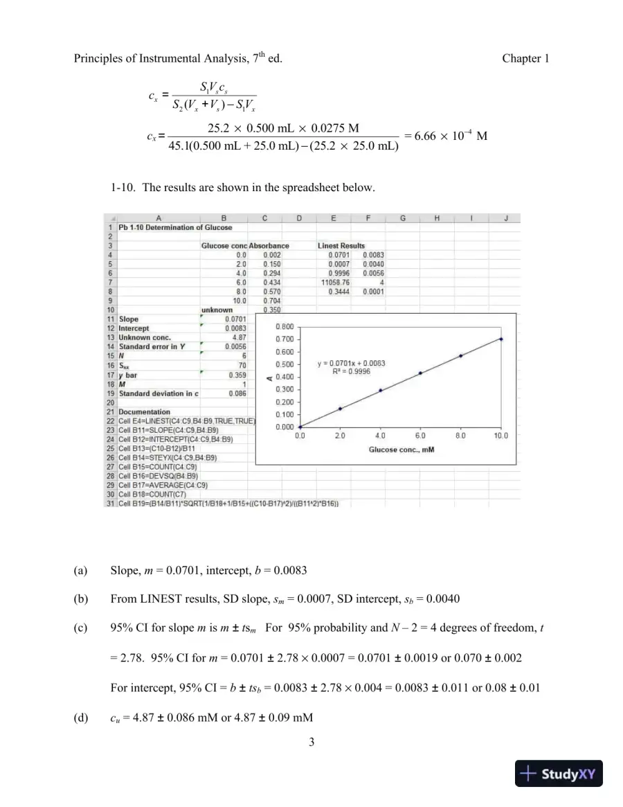 Solution Manual For Principles of Instrumental Analysis, 7th Edition, page 4