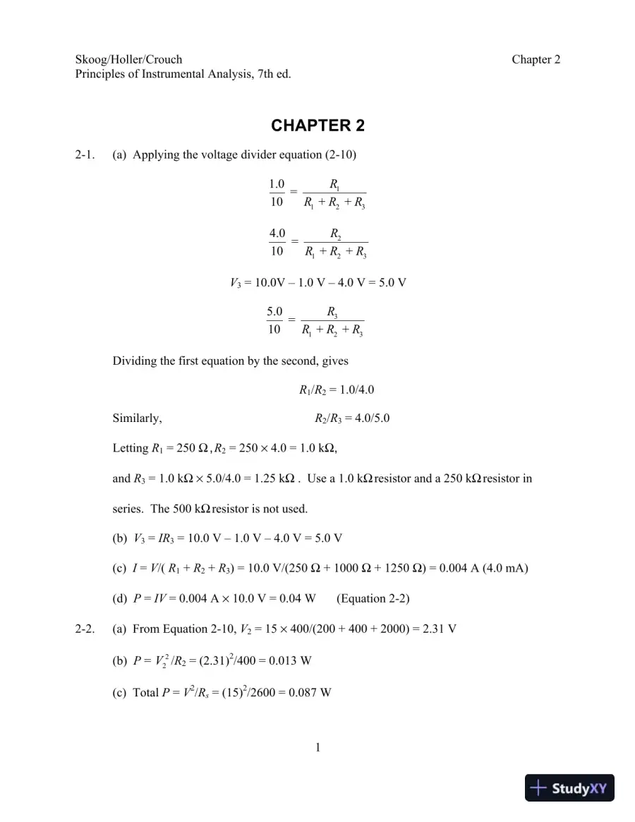 Solution Manual For Principles of Instrumental Analysis, 7th Edition, page 6