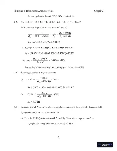 Solution Manual For Principles of Instrumental Analysis, 7th Edition - Page 7 preview image