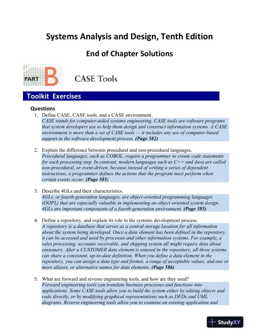 Systems Analysis And Desig, 10th Edition Solution Manual, page 8
