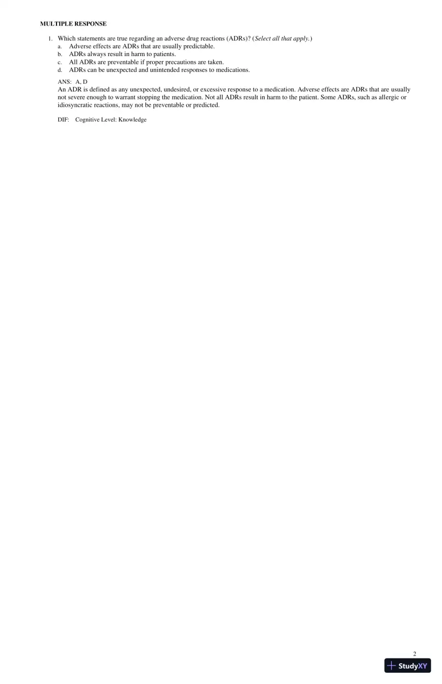 Test Bank for Lilley's Pharmacology for Canadian Health Care Practice, 4th Edition (Chapters 1-58), page 14