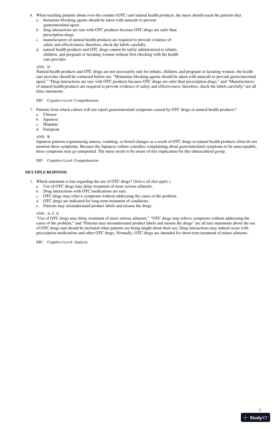 Test Bank for Lilley's Pharmacology for Canadian Health Care Practice, 4th Edition (Chapters 1-58), page 18