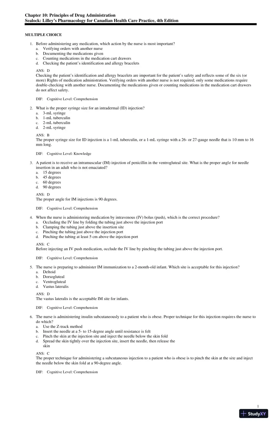 Test Bank for Lilley's Pharmacology for Canadian Health Care Practice, 4th Edition (Chapters 1-58), page 21