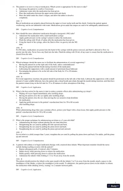 Test Bank for Lilley's Pharmacology for Canadian Health Care Practice, 4th Edition (Chapters 1-58) - Page 23 preview image