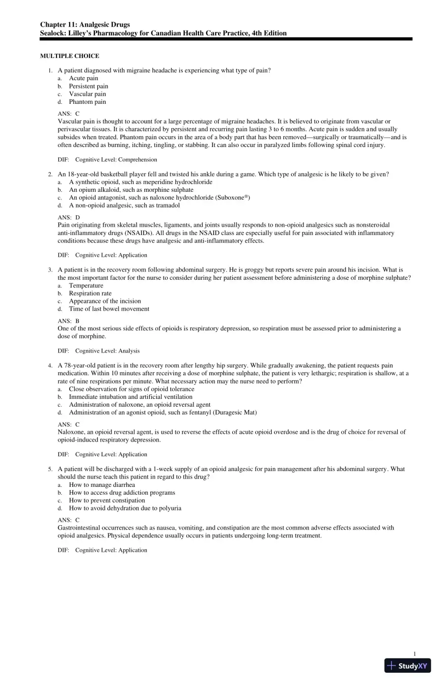 Test Bank for Lilley's Pharmacology for Canadian Health Care Practice, 4th Edition (Chapters 1-58), page 25