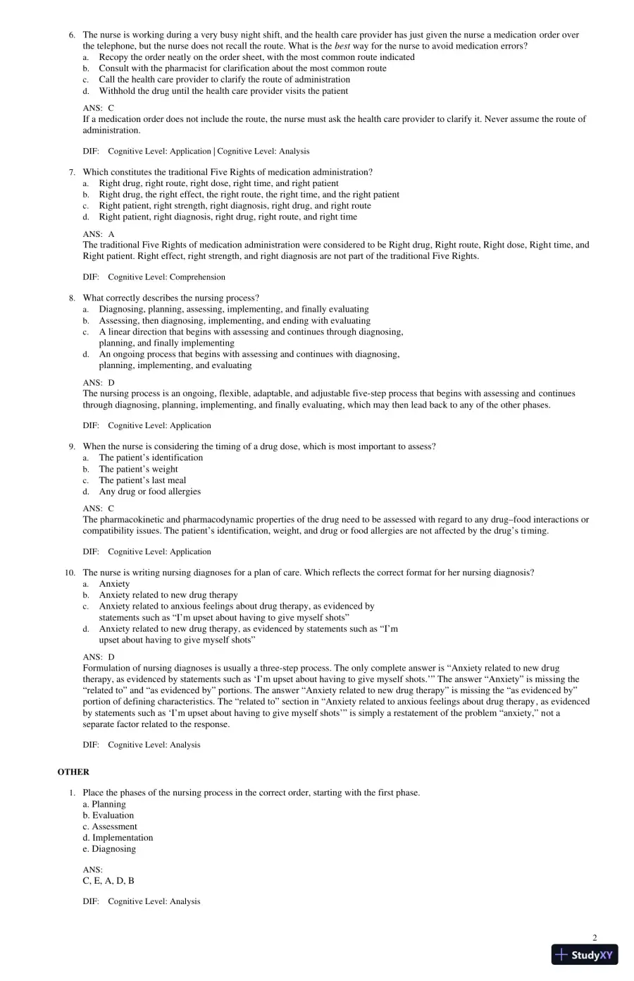 Test Bank for Lilley's Pharmacology for Canadian Health Care Practice, 4th Edition (Chapters 1-58), page 3