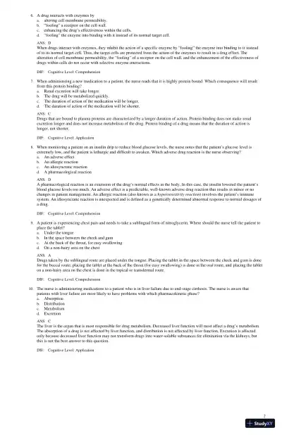 Test Bank for Lilley's Pharmacology for Canadian Health Care Practice, 4th Edition (Chapters 1-58) - Page 5 preview image