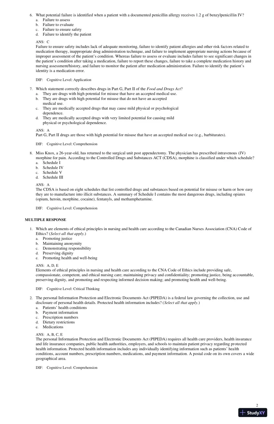 Test Bank for Lilley's Pharmacology for Canadian Health Care Practice, 4th Edition (Chapters 1-58), page 7
