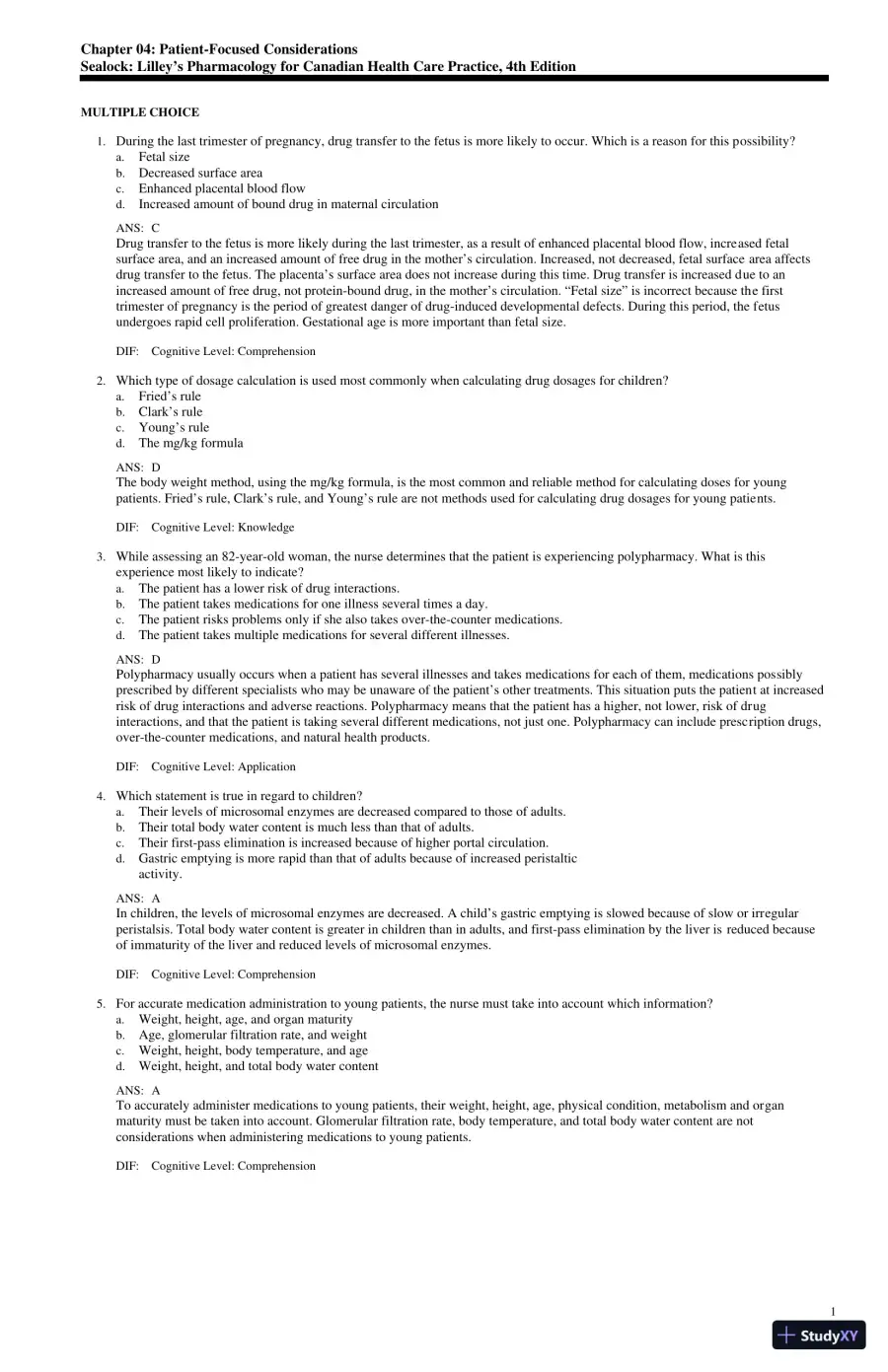 Test Bank for Lilley's Pharmacology for Canadian Health Care Practice, 4th Edition (Chapters 1-58), page 8