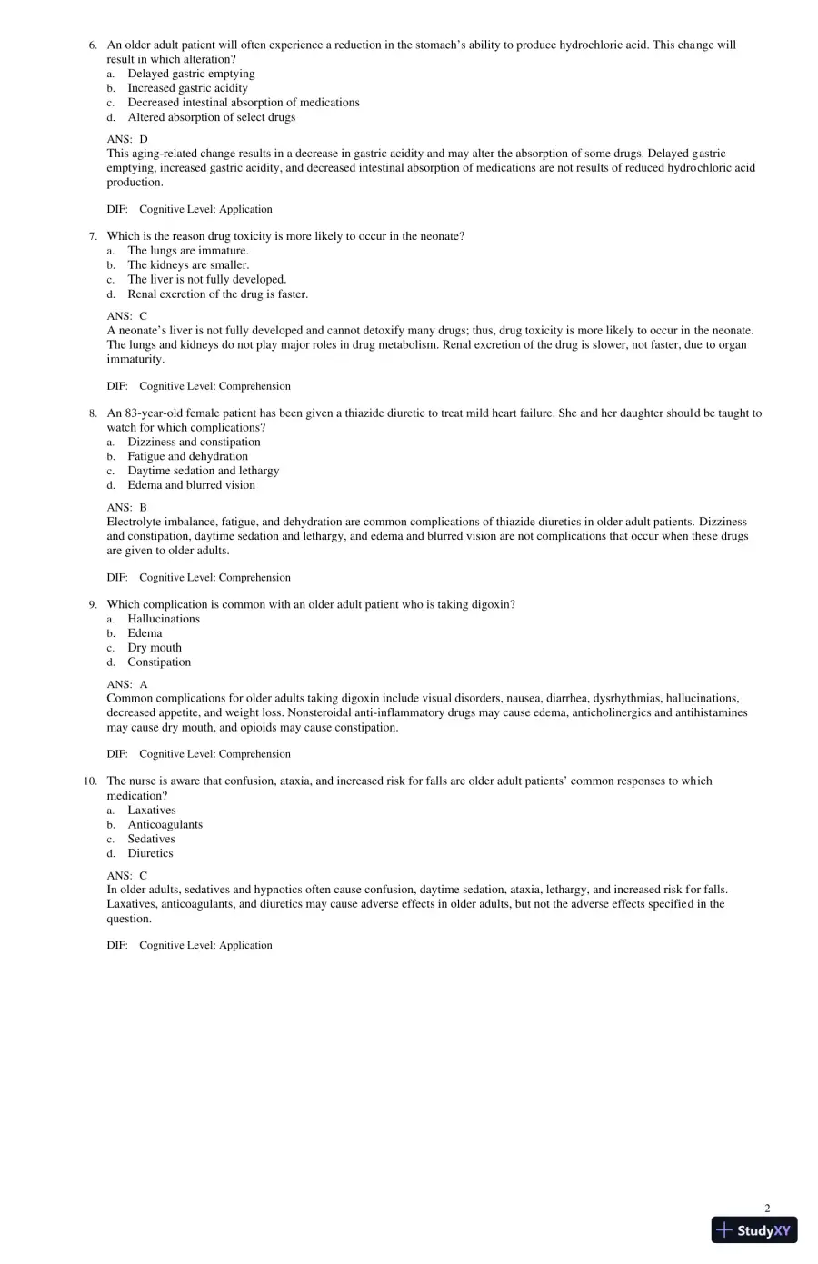 Test Bank for Lilley's Pharmacology for Canadian Health Care Practice, 4th Edition (Chapters 1-58), page 9