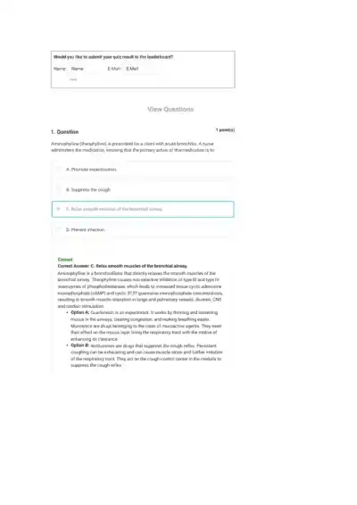 Comprehensive Respiratory System Disorders NCLEX C - Page 2 preview image