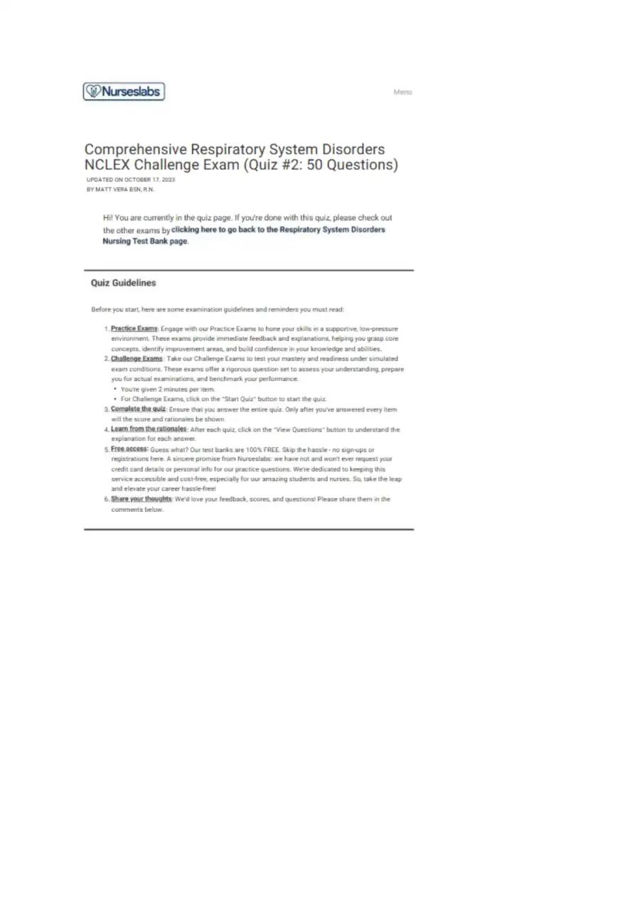 Comprehensive Respiratory System Disorders NCLEX C, page 47