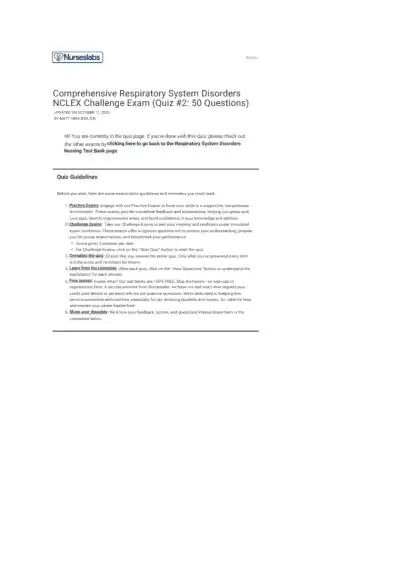 Comprehensive Respiratory System Disorders NCLEX C - Page 47 preview image