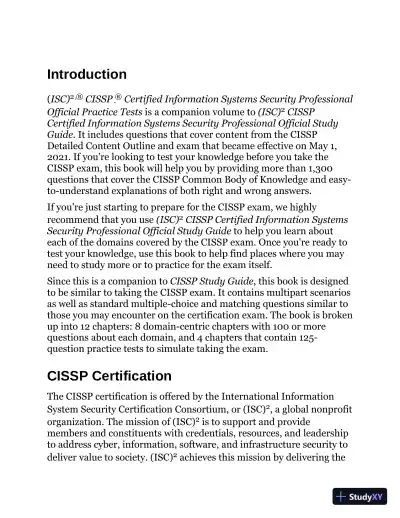 ISC2 Cissp Certified Information Systems Security Professional Official Practice Tests (2021) - Page 12 preview image