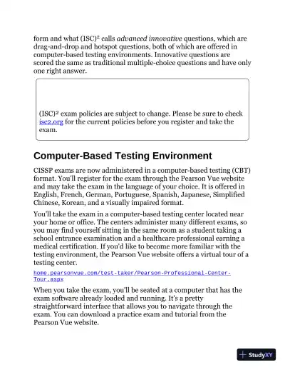 ISC2 Cissp Certified Information Systems Security Professional Official Practice Tests (2021) - Page 15 preview image