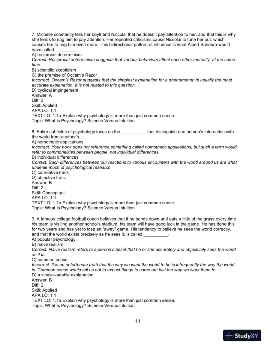 Test Bank For Psychology: From Inquiry to Understanding 4th Edition Test Bank, page 12