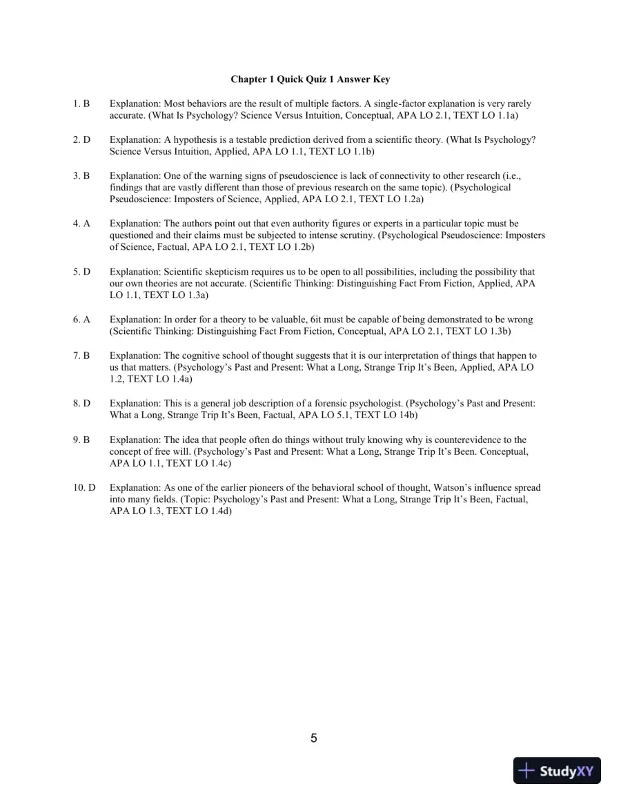Test Bank For Psychology: From Inquiry to Understanding 4th Edition Test Bank, page 6