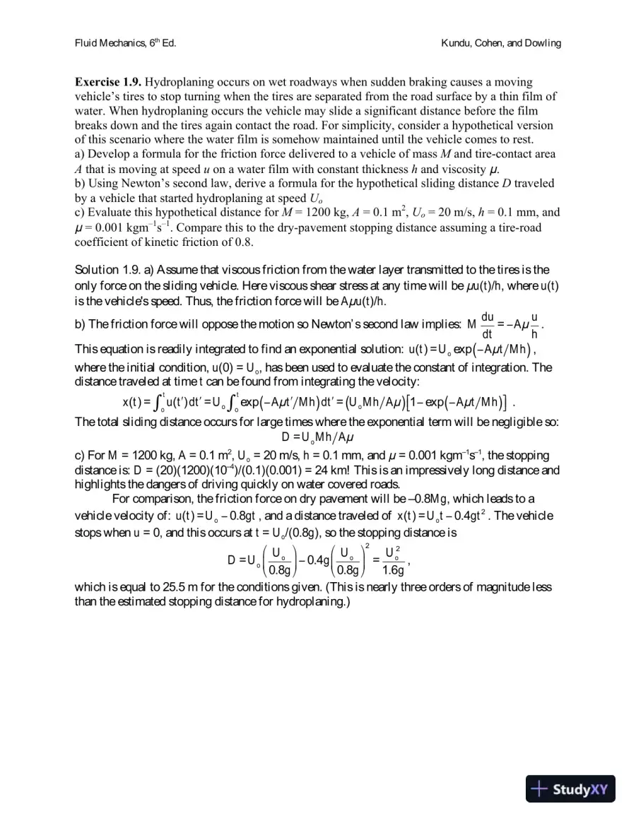 Fluid Mechanics , 6th Edition Solution Manual, page 13