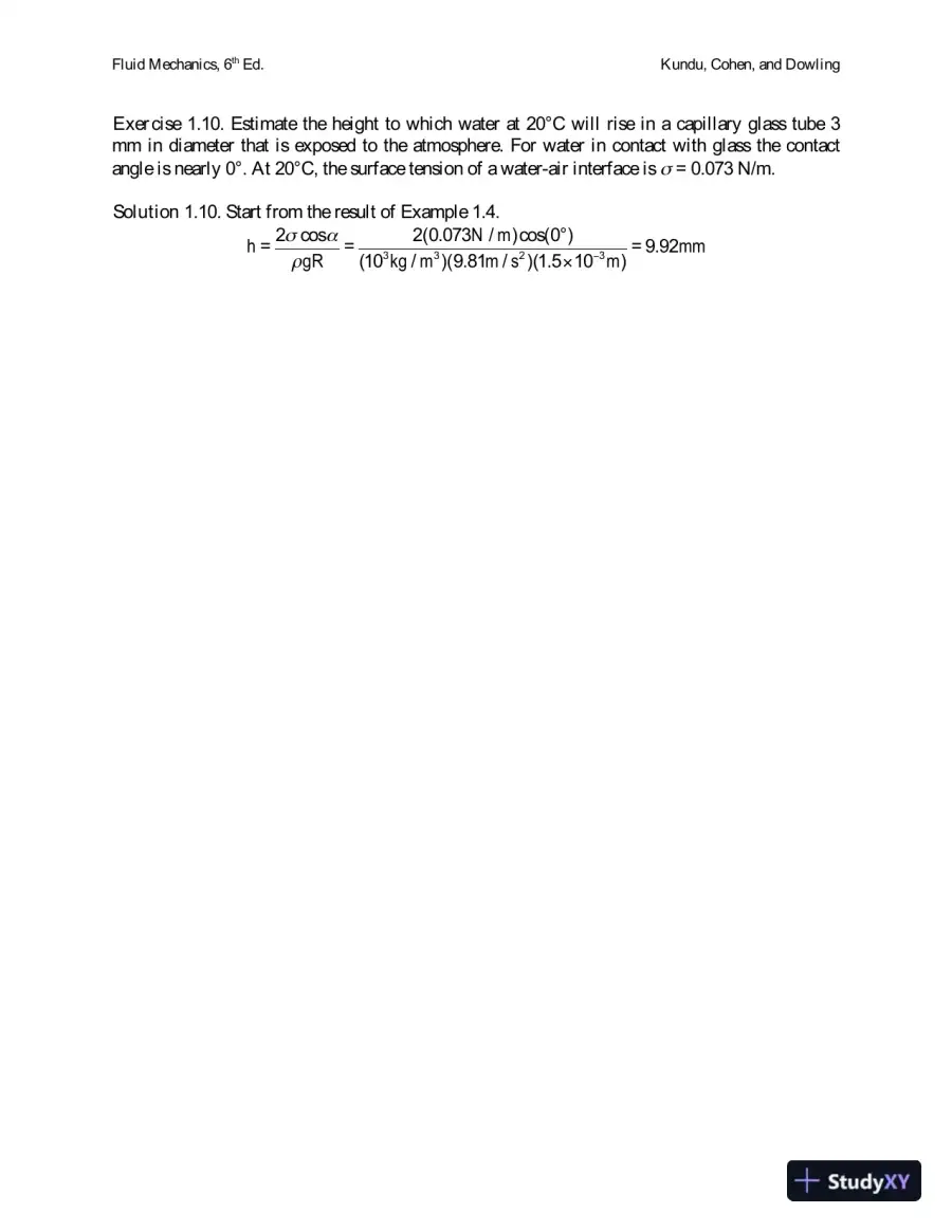 Fluid Mechanics , 6th Edition Solution Manual, page 14