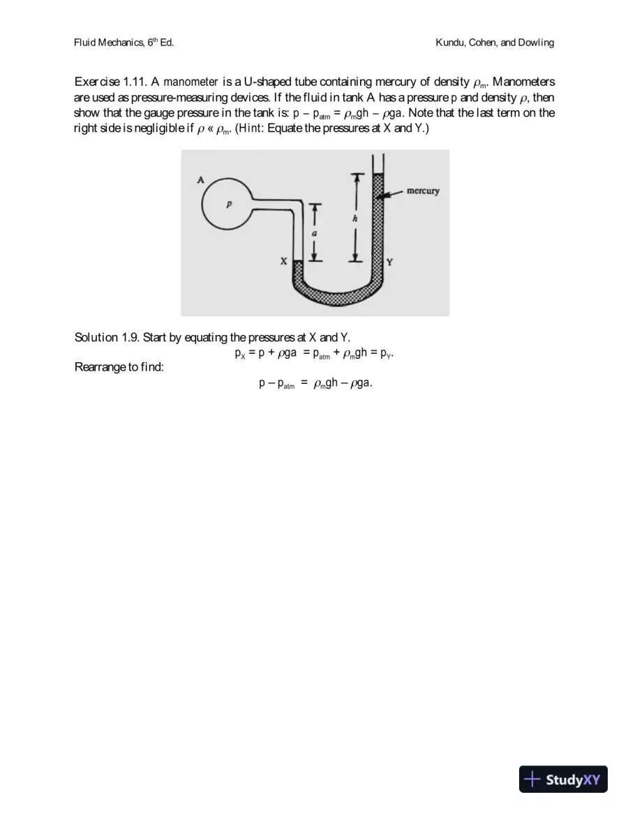 Fluid Mechanics , 6th Edition Solution Manual, page 15