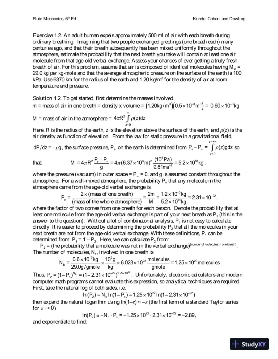 Fluid Mechanics , 6th Edition Solution Manual, page 3