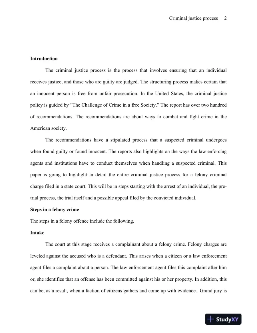 CRJ 306 Criminal Law and Procedure: The Criminal Justice Process, page 3
