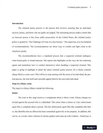 CRJ 306 Criminal Law and Procedure: The Criminal Justice Process - Page 3 preview image