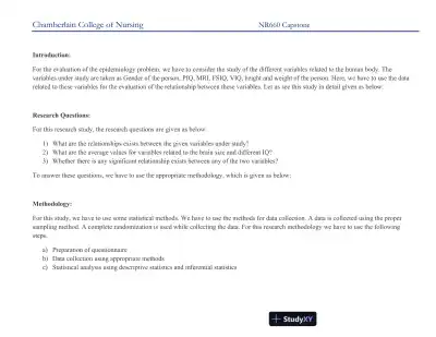 NR660 Capstone Chamberlain College of Nursing Evaluation of epidemiology Problem - Page 3 preview image