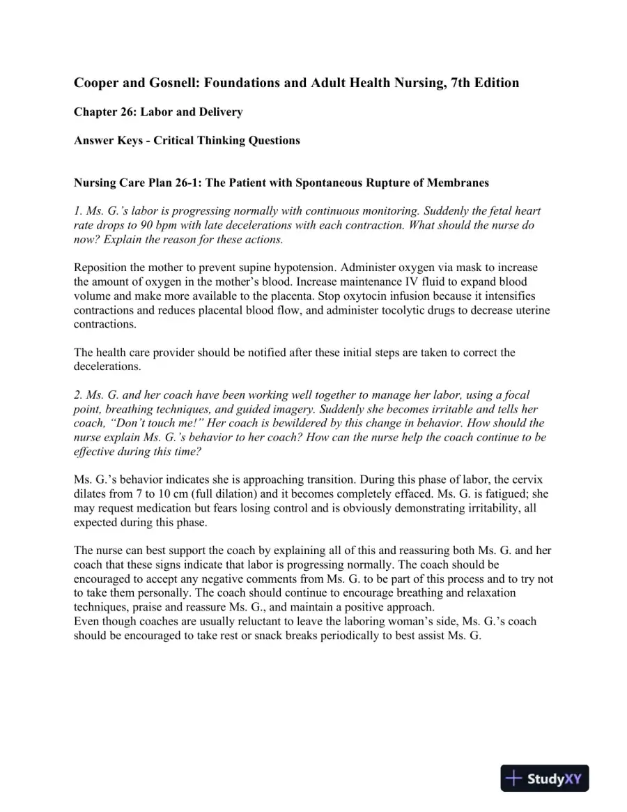 Foundations And Adult Health Nursing, 7th Edition Solution Manual, page 15