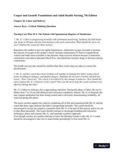 Foundations And Adult Health Nursing, 7th Edition Solution Manual - Page 15 preview image