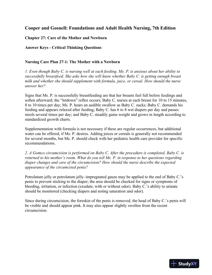 Foundations And Adult Health Nursing, 7th Edition Solution Manual, page 16