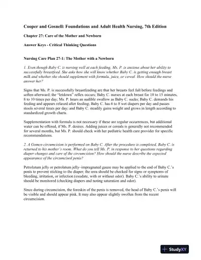 Foundations And Adult Health Nursing, 7th Edition Solution Manual - Page 16 preview image